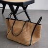Bolsos de Mimbre Tejidos Casuales Diseño Grande de Lujo Capacidad Bolso de Mano Playa Hombro Simple Bolso de Mujer Compras Verano bolsos