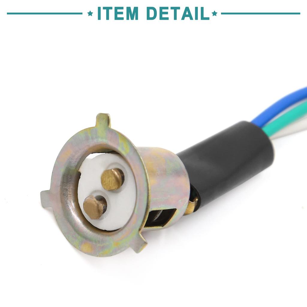 ACROPIX Motor Lamp Socket 3 Wires Headlamp Headlamp Socket Holder Adapter Bronze Color 2pcs