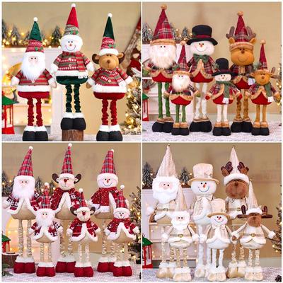 Weihnachts Teleskop Ornament: Weihnachtsmann, Schneemann & Rentier mit langen Beinen