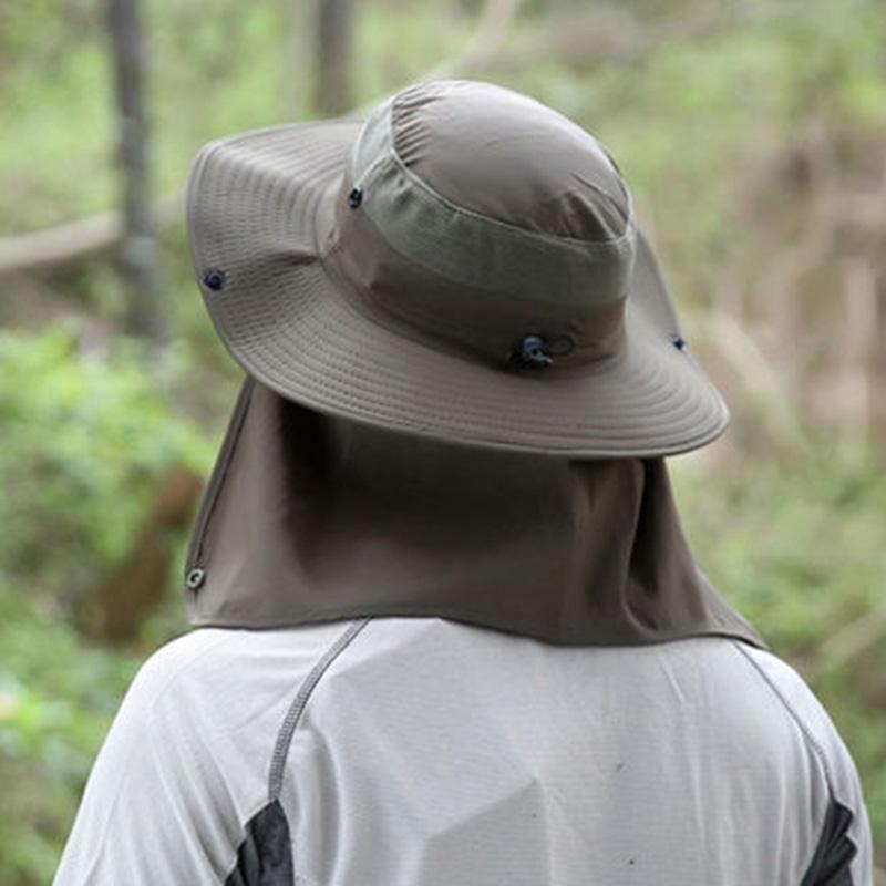 Unisex Outdoor Sport Fishing Hiking Hat UV Protection Face Neck Flap Sun Cap Waterproof and Quick-drying Fisherman Fishing Hats