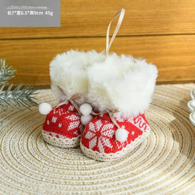 

Рождественские креативные украшения в виде маленьких предметов, красные тканевые рождественские сапожки, украшение, подвеска на рождественскую елку 7*9*6.5cm