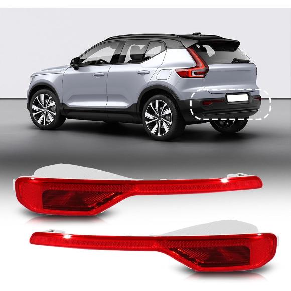 Rear Bumper Reflector Fit for 2018 2019 2020 2021 2022 2023 Volvo XC40,Without bulbs,Rear Bumper Tail Light Shell Brake Reflector Lamp Cover Replace