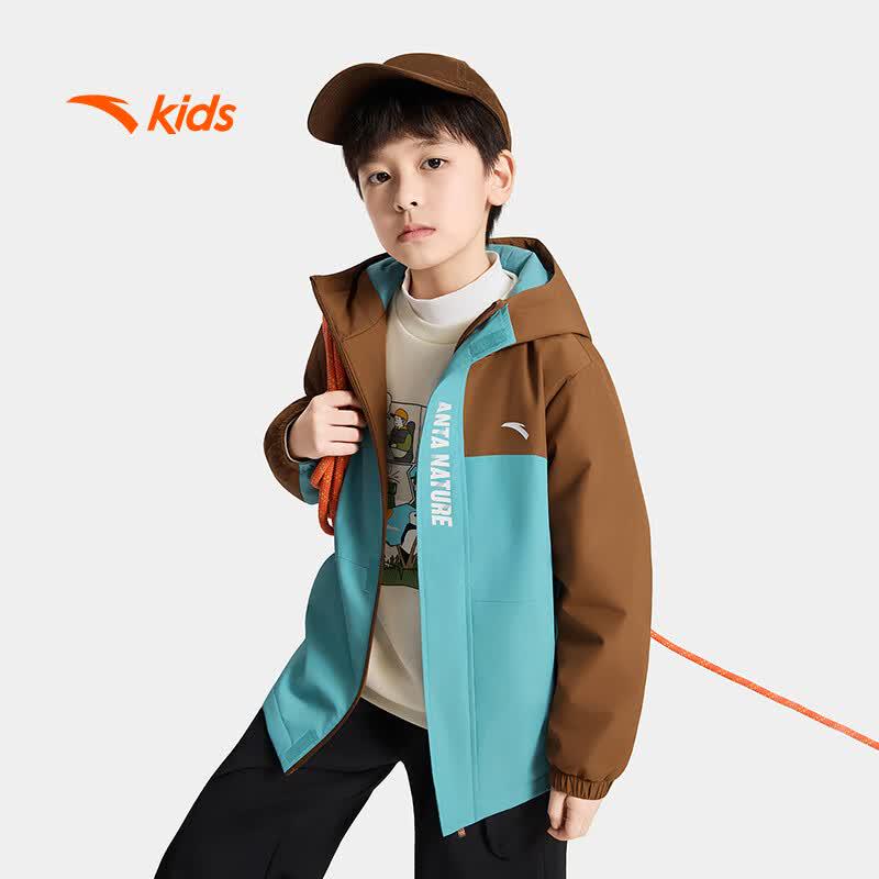 Anta Kids' Fleece Hooded Outdoor Jacket