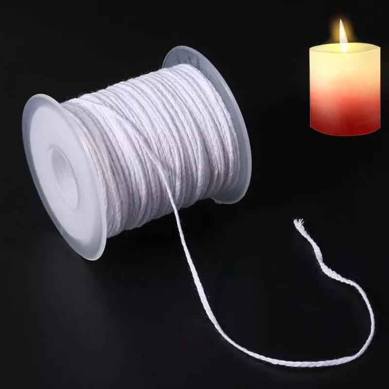 1 Roll of 61m Cotton Woven Candle Wick DIY Handmade Candle Wick 24 Strands Candle Wick Thread