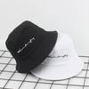 Simple Bucket Hats Letter Embroidery Unisex Adult Sun Hat Outdoor Street Couple Fisherman Hat