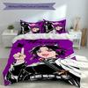 3pcs Custom Name Demon Slayer character theme Set,Includes 1 Duvet Cover and 2 Pillowcases,All-season Bedroom Decor