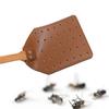 1PC Leather Fly Swatter with 19" Long Wood Handle Sturdy Durable Flyswatter for Indoor and Outdoor Pest Control Rustic Swatter