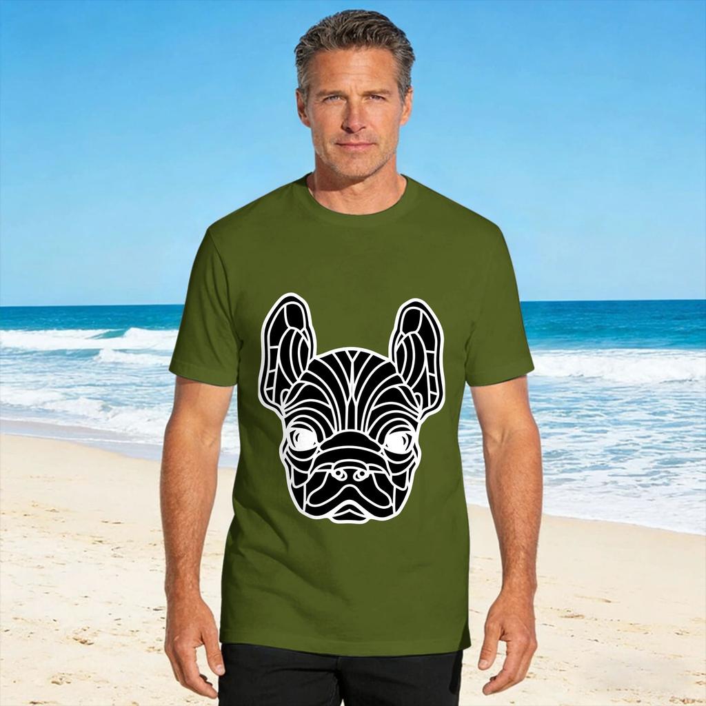 French Bulldog Cotton Tshirt For Couple Summer Y2k Funny Tshirts Hip Hop Tee Shirt Oversize Wholesale Clothes