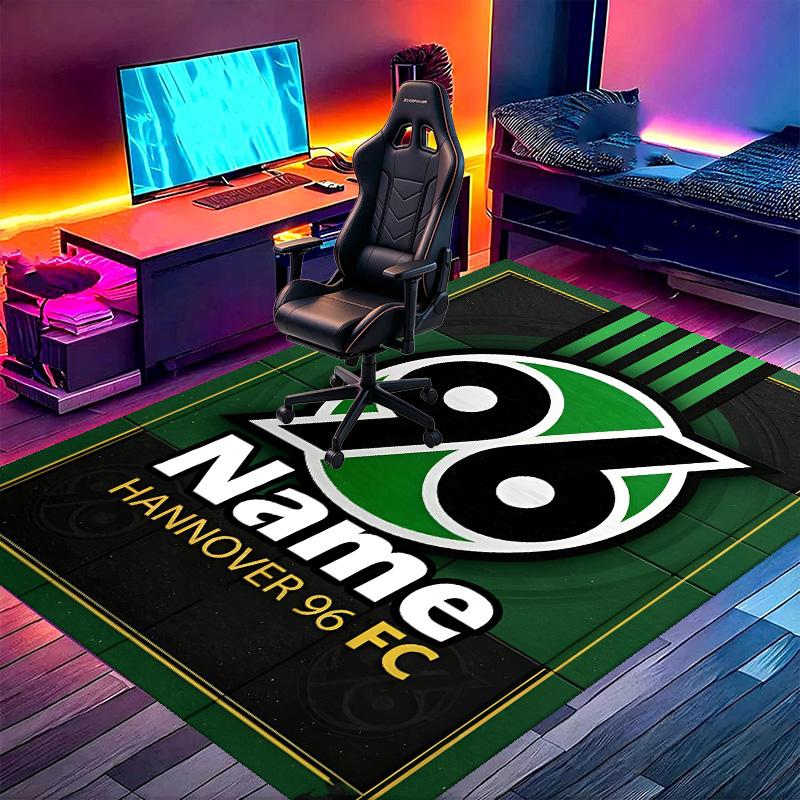 Custom Name Personalized Hannover 96 Football Print Carpet, Versatile Home Decor Rug, for Playroom, Apartment, Balcony, Entryway, Hallway Gift