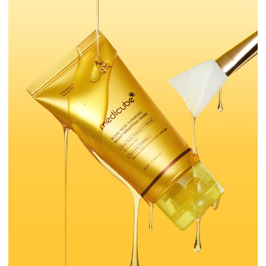 Medicube Kojic Acid Turmeric Night Wrapping Mask 75ml - Brightening Overnight Skin Care, Korean
