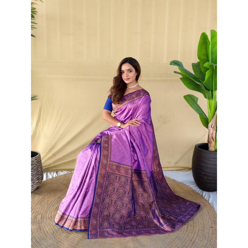 Pure soft paithani silk saree woth beautiful contrast weaving border with allover beautiful weaving and rich weaved pallu