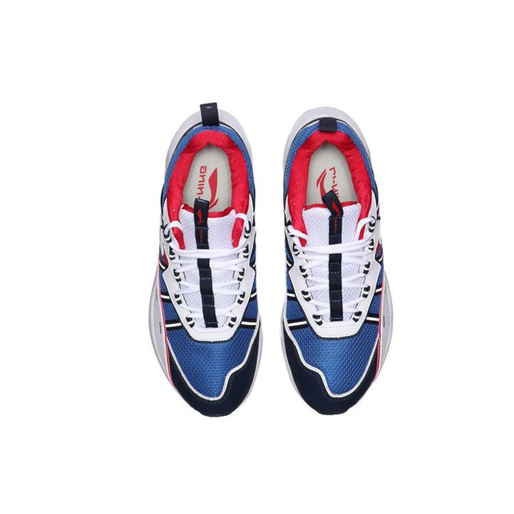 Li Ning Qing Yun Comfortable Shock Absorbing Wear Resistant Non Slip Low Top Running Shoes Men Sneakers Blue White ARHN249-3