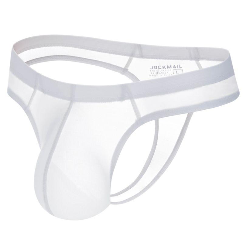 Thong JOCKMAIL Ultra Thin Ice Silk Solid Color Sexy Low Waist Semi Transparent Men's Daily Casual Underwear