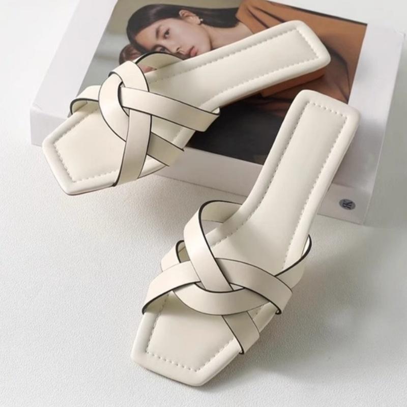 Fashion Summer Designer Woman Flat New Slippers Woven with Comfortable Women's Shoes Casual Bottom Slippers Women 2025 New Women Shoes