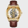 Men Watch Skeleton Quartz Wristwatch Gold Skeleton Retro Man Watch Top Brand Luxury Clock Mens Watches