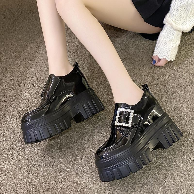 Fashion 10CM High Platform Women Sneakers Autumn Thick Sole Casual Dad Shoes Walking Chunky Shoes Woman Leather Sneakers Zapatos Mujer