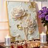 30x40cm White Rose Pearl Painting Kit Frameless DIY Pearl Diamond Art for Adults & Beginners Handmade Gem Art Home Wall Decor & Gift Idea