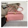 Simple Handle Handbags Small Square Bags 2025 Summer New Fashion Shoulder Bags for Women Pink Day Crossbody Bags Leather Purse
