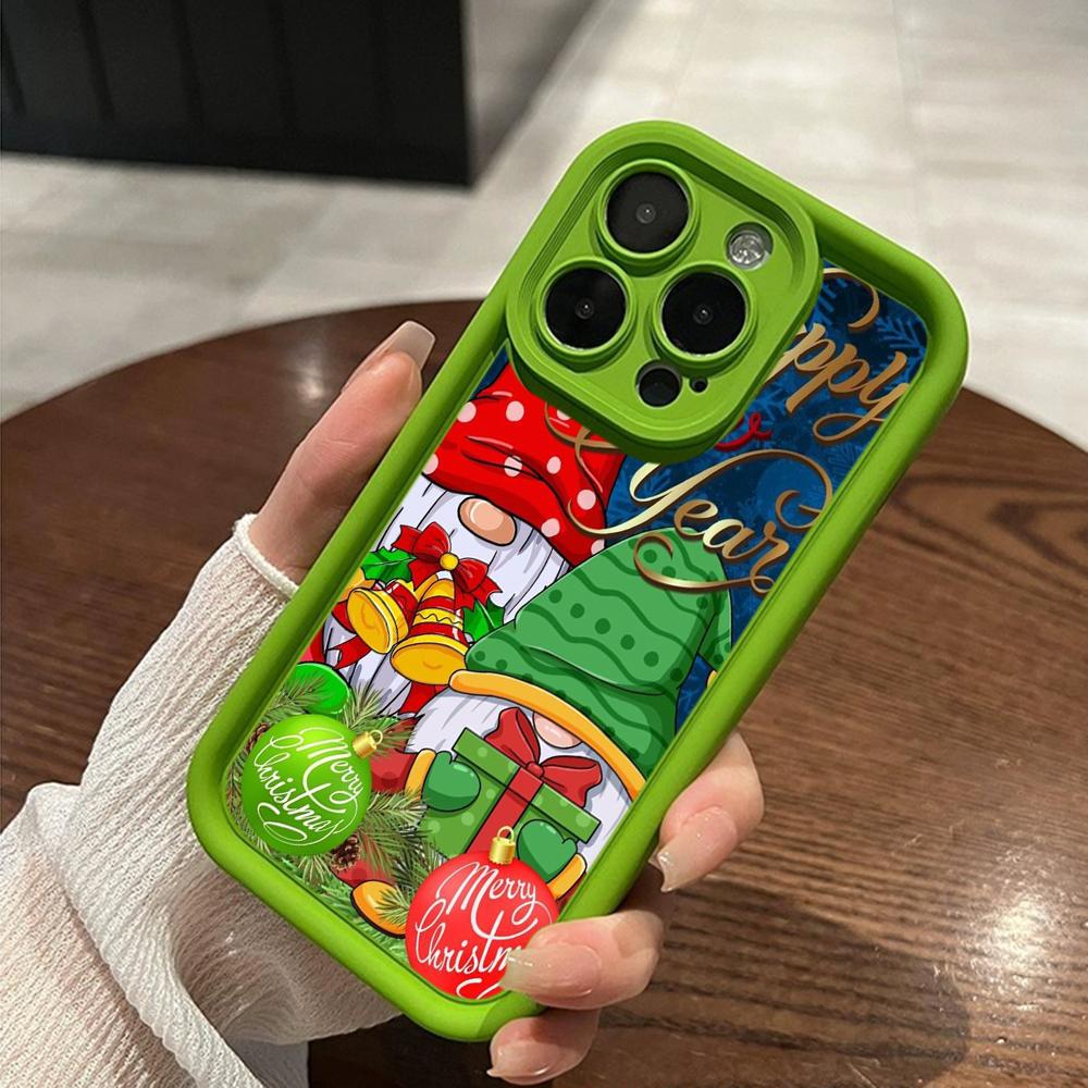 Ae119 Merry Christmas Santa art design Phone Cases for iPhone 16 14 13 11 Pro Max 15 7 8 6 Plus 12 mini XR XS Max SE Angel Eye Ladder Protective Cover