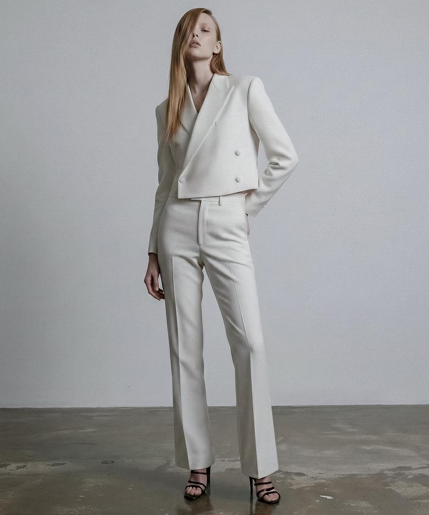 UNTAGE Wool Flare Trousers[White(Unisex)]_Uth-Fp03