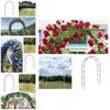 Simple Style Arch Trellis For Climbing Plants Foldable Metal Frame Black/white