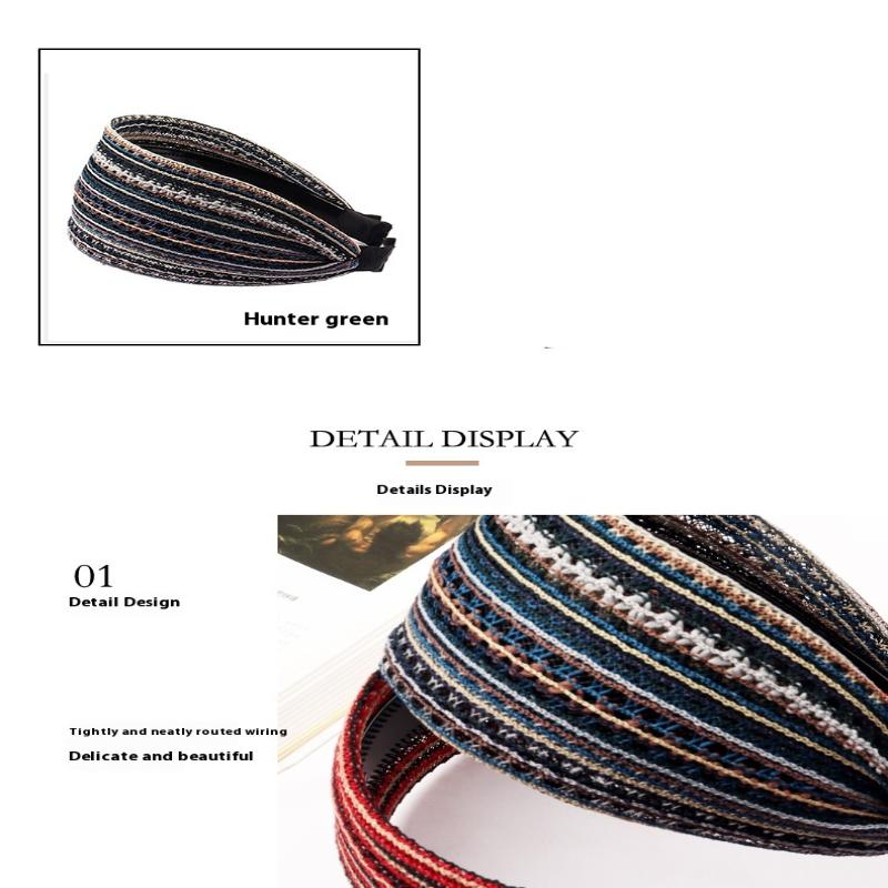 Wide Edge Hairband Hair Clip Ethnic Style Hair Accessory Toothed Anti-Slip Versatile For Covering Gray Hair And Frizz For Women