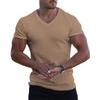 Men's V-Neck Solid Color Short-Sleeve Summer Sports & Casual Shirt