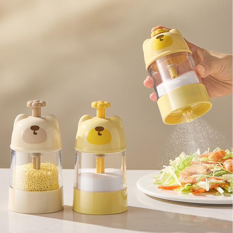 0.2G Metering Salt Shaker Push Type Salt Dispenser Salt Sugar Bottle Shaker Canister Quantitative Salt Shaker Moisture-Proof
