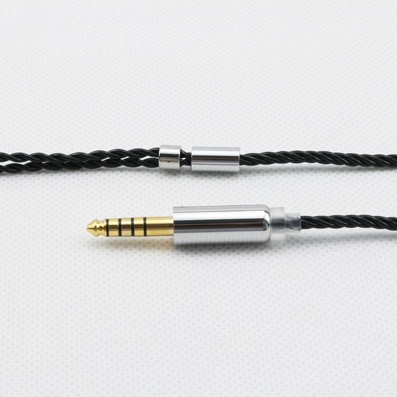 Black Monocrystalline Coppered Silver Plated Auditory Cable Noise Less Anti Interferences for Earphones Headphones