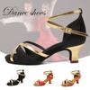 Chaussures de danse professionnelles pour femmes, chaussures de danse latine d'intérieur, talon moyen de Salsa de 5cm