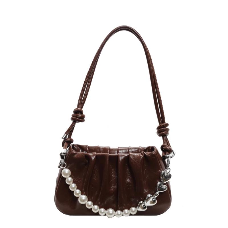 New Trendy Fashion Shoulder Bag Women High Quality Pearls Versatile Large Capacity Underarm Bags Women