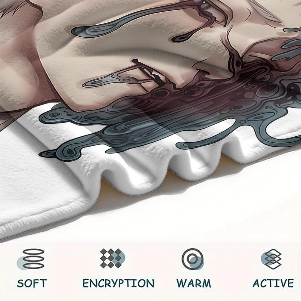 1PC The Summer Hikaru Died Print Flannel Blanket, High quality All Seasons, Home Decor, Warmth and Comfort, Perfect for Christmas Gifts