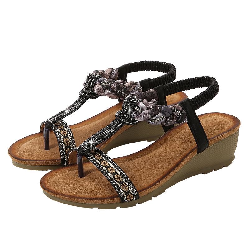 

Fashion Plus Size Shoes for Women 36-42 Summer Fashion Women Platform Wedges Comfortable Breathable Non-slip Sandalias De Mujer 42 чёрный