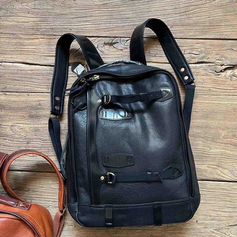 

2025 новая высококачественная фурнитура из чистой меди, первый слой коровьей кожи, трехцветная сумка из чистой кожи, можно носить на плече и как сумку для ноутбука чёрный