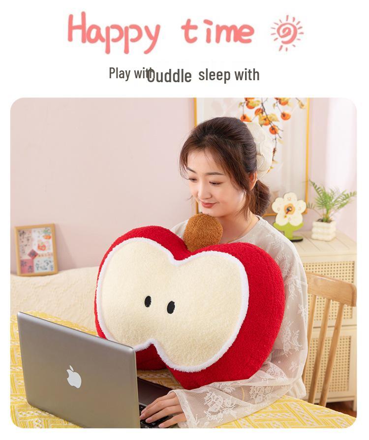 Cute Plush Apple Throw Pillow – Perfect for Sofa, Bedside, Office, or Car; Ideal Gift and Home Decor Cushion.