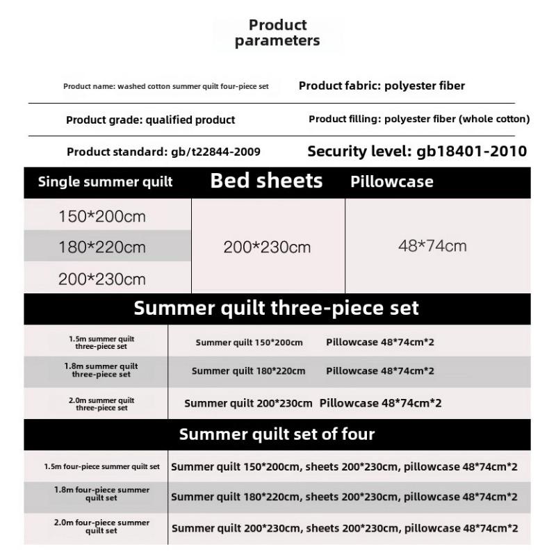 Summer New Japanese Washing Cotton Summer Cool By Breathable Skin Friendly Air Conditioning Can Be Machine Washed Thin Quilt