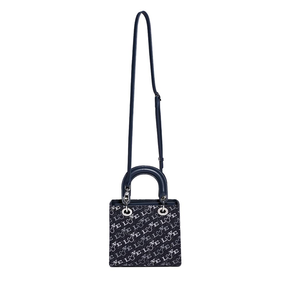 New Disney Mickey Series PU, Textile Mixture One Shoulder Handbag Women's Blue BMK-71667L