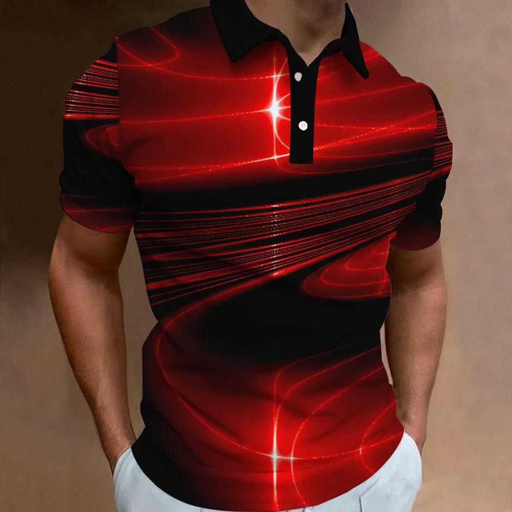 T-shirt summer short sleeved 3D printed gradient casual men's top T-shirt