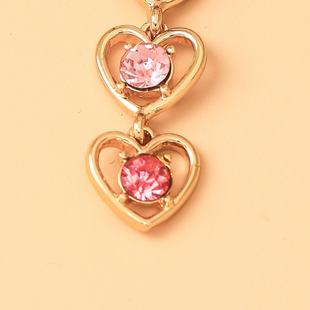 Elegant Heart-shaped Alloy Earrings Trendy Geometric Design For Women In Multiple Colors