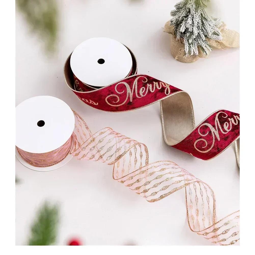 For Christmas Tree Decoration Velvet Ribbon Wine Red Color 9 Meter Length DIY Bow Crafting Ribbon Soft Texture for Holiday Use