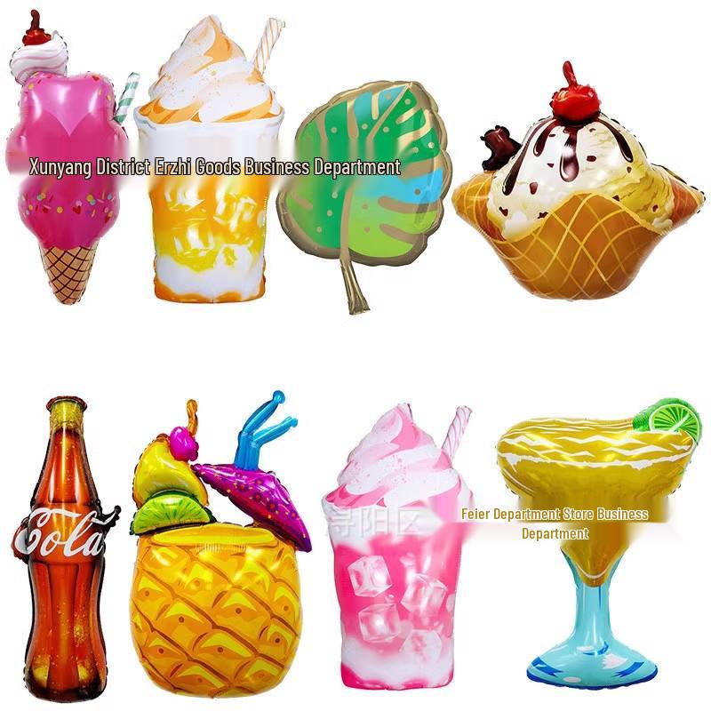 Hawaiian Party Ice Cream Cake and Coke Balloons for Grassland Music Festival