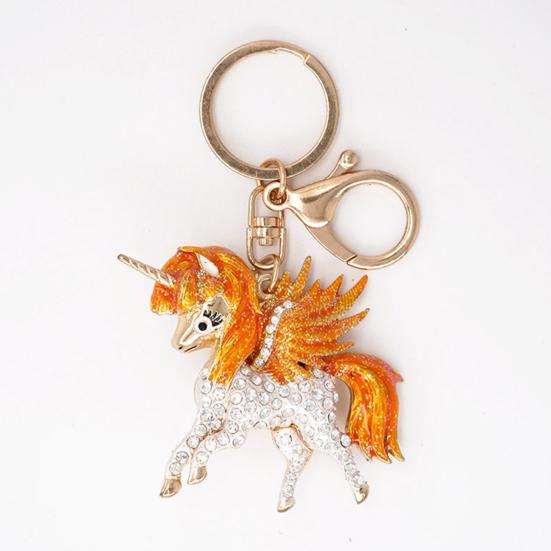 Horse Keychain Colorful Sparkling Rhinestones Horse Charm Key Chain Bags Backpacks Cars Good Luck Mascot