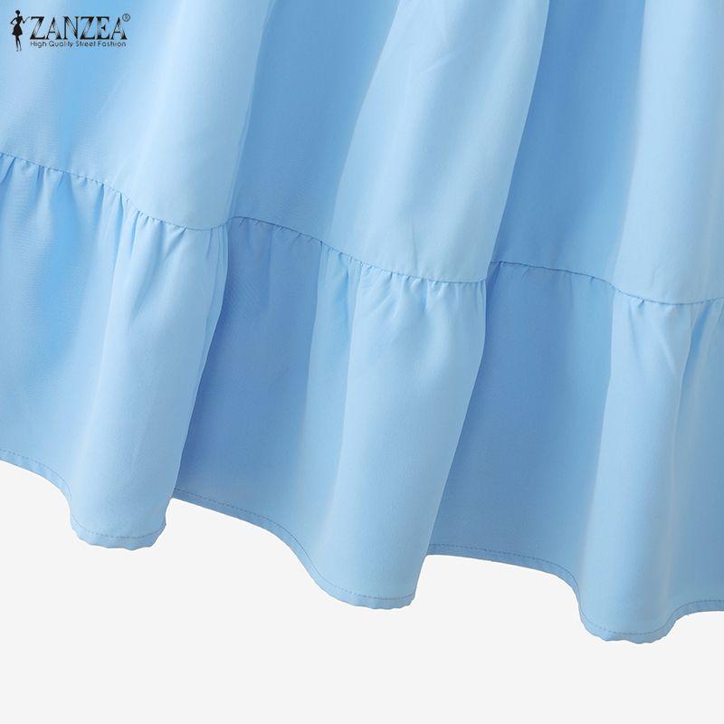 ZANZEA Dámské ležérní, elastický pas, jednobarevné volné dlouhé sukně