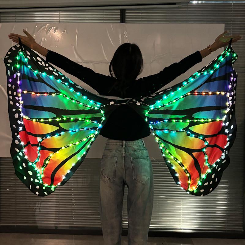 Fantasievolle LED-Schmetterlingsflügel mit Fernbedienung für Bauchtanzkostüme