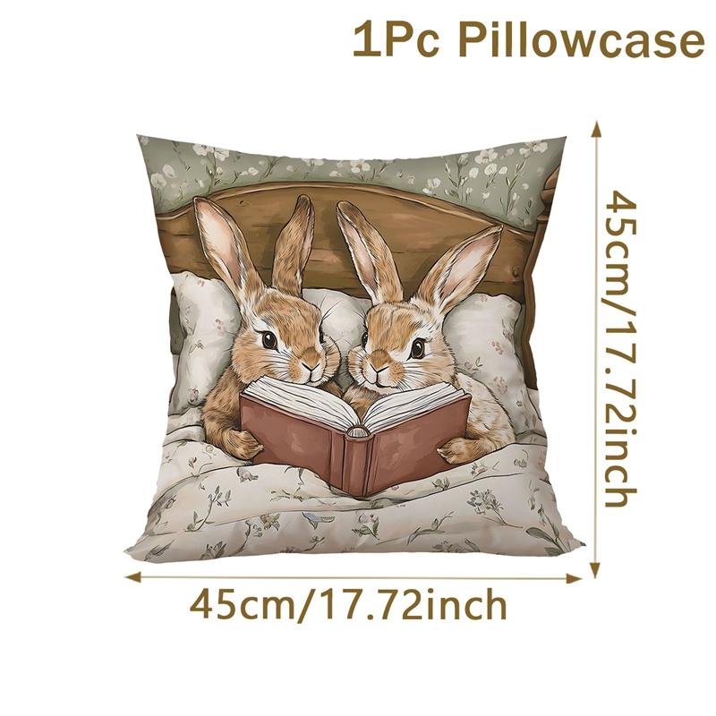 Easter Throw Pillow Cover Rabbit Eggs Decorative Pillowcase For Sofa Bed Cushion Case For Spring Holiday Home Decor Easter