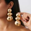 Retro Exaggerated Geometric Round Design Earrings for Women European American Style Large Earrings Party Travel Jewelry Gift