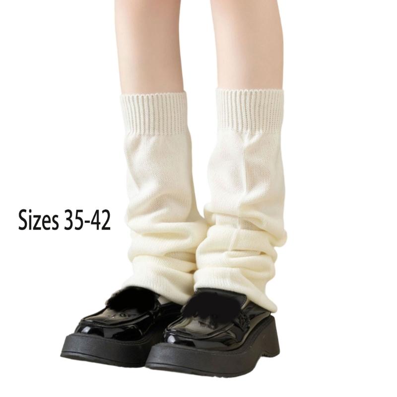 Comfortable Wide Bubble Socks With Breathable Fabric And Stacked Design Loose Slouch Thigh High Boot Socks For Women