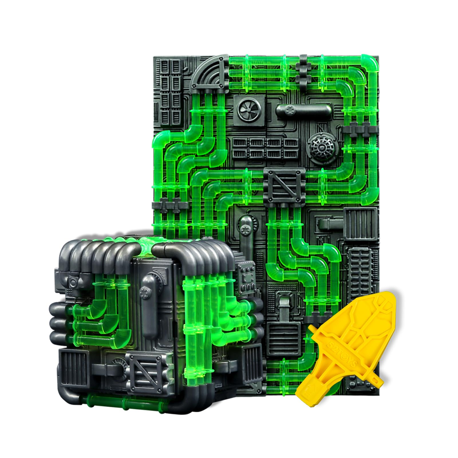 52TOYS BEASTBOX x Mosu Tenseki Серия PLAMOISM Набор для сборки «Строительство трубопровода», Набор для сборки «Трубопровод Тэнсэки Мосс», Модель из АБС-пластика, Сборка