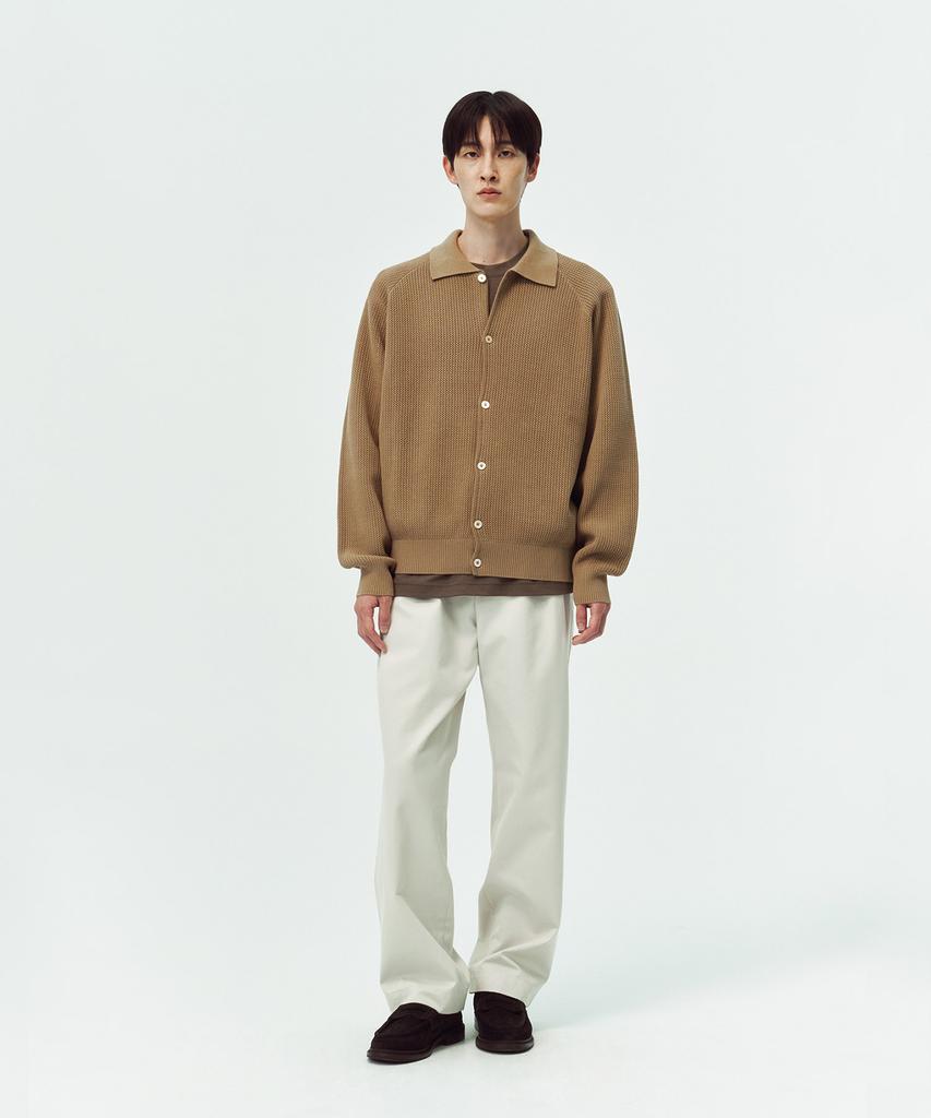 Blankroom Raglan Collar Cardigan_Camel