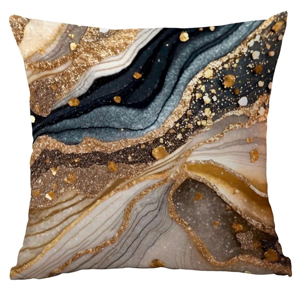 Marble Black Gilt Pillow Home Sofa Cushion Pillow Case Ornament Premium Durable Quality Useful Practical Reliable